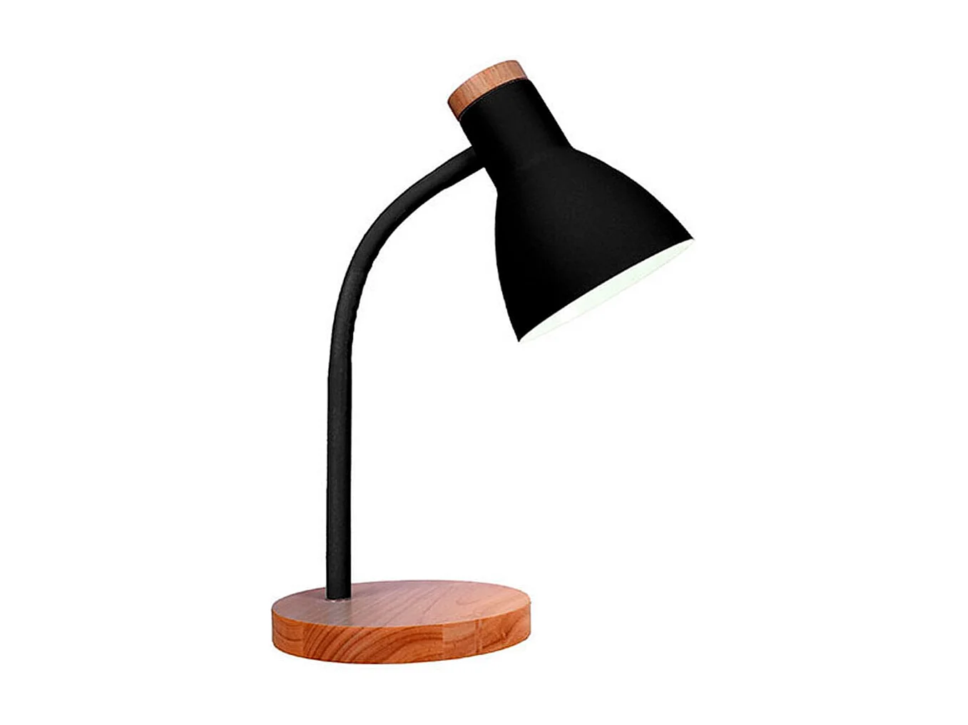 Flexo Argos Bel Air diseño nórdico negro/madera Ø15x42 cm