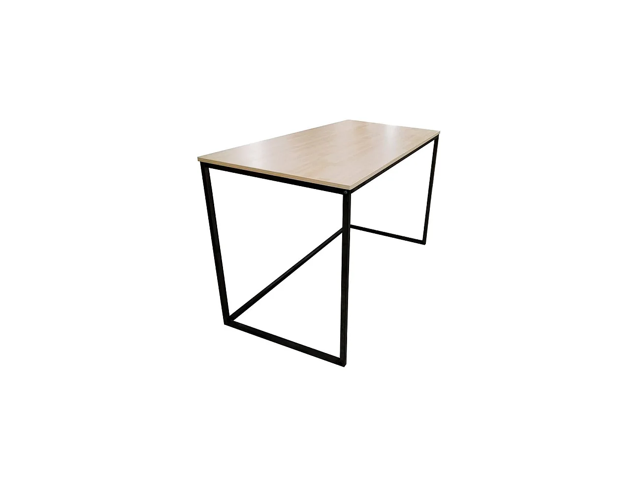 Mesa de escritorio con estructura metálica en negro y roble salvaje 120x60 cm Mia Roble salvaje - Negro