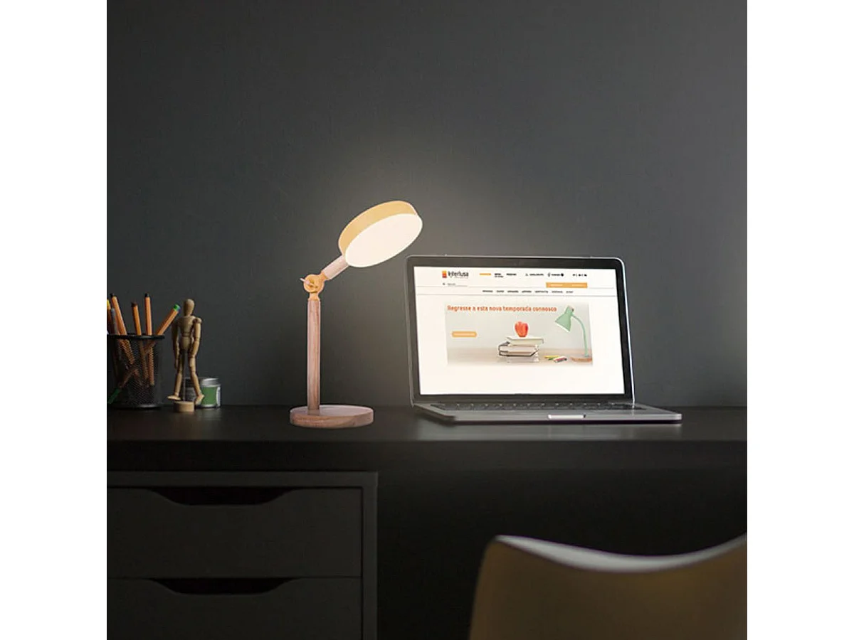 Flexo Luppa Bel Air inclinación regulable luz LED amarillo/natural Ø15x48,5 cm