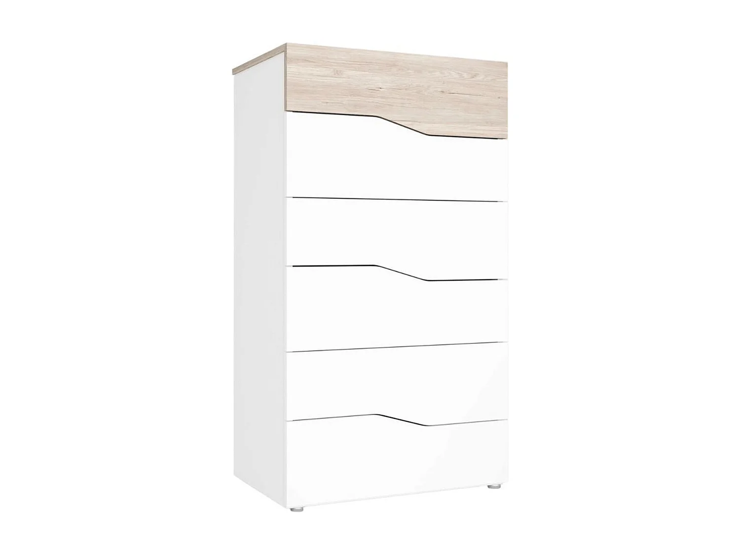 Cómoda Cannes 6 cajones sahara/blanco mate 111,1x62x41,2 cm