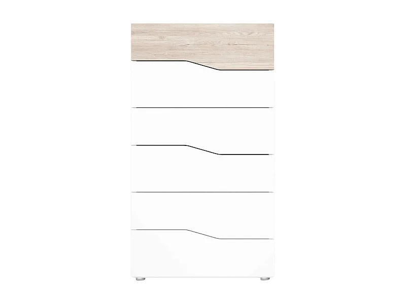 Cómoda Cannes 6 cajones sahara/blanco mate 111,1x62x41,2 cm