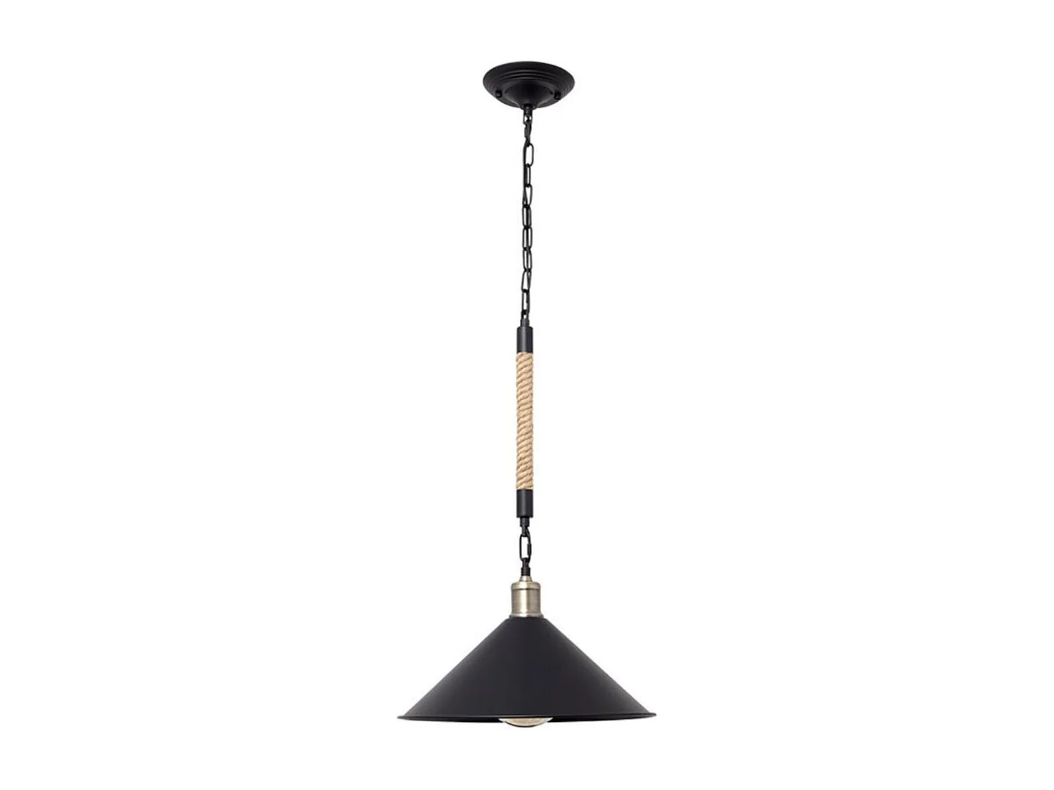 Lámpara de techo Soga Lumit 40W altura regulable negro/natural Ø36 cm