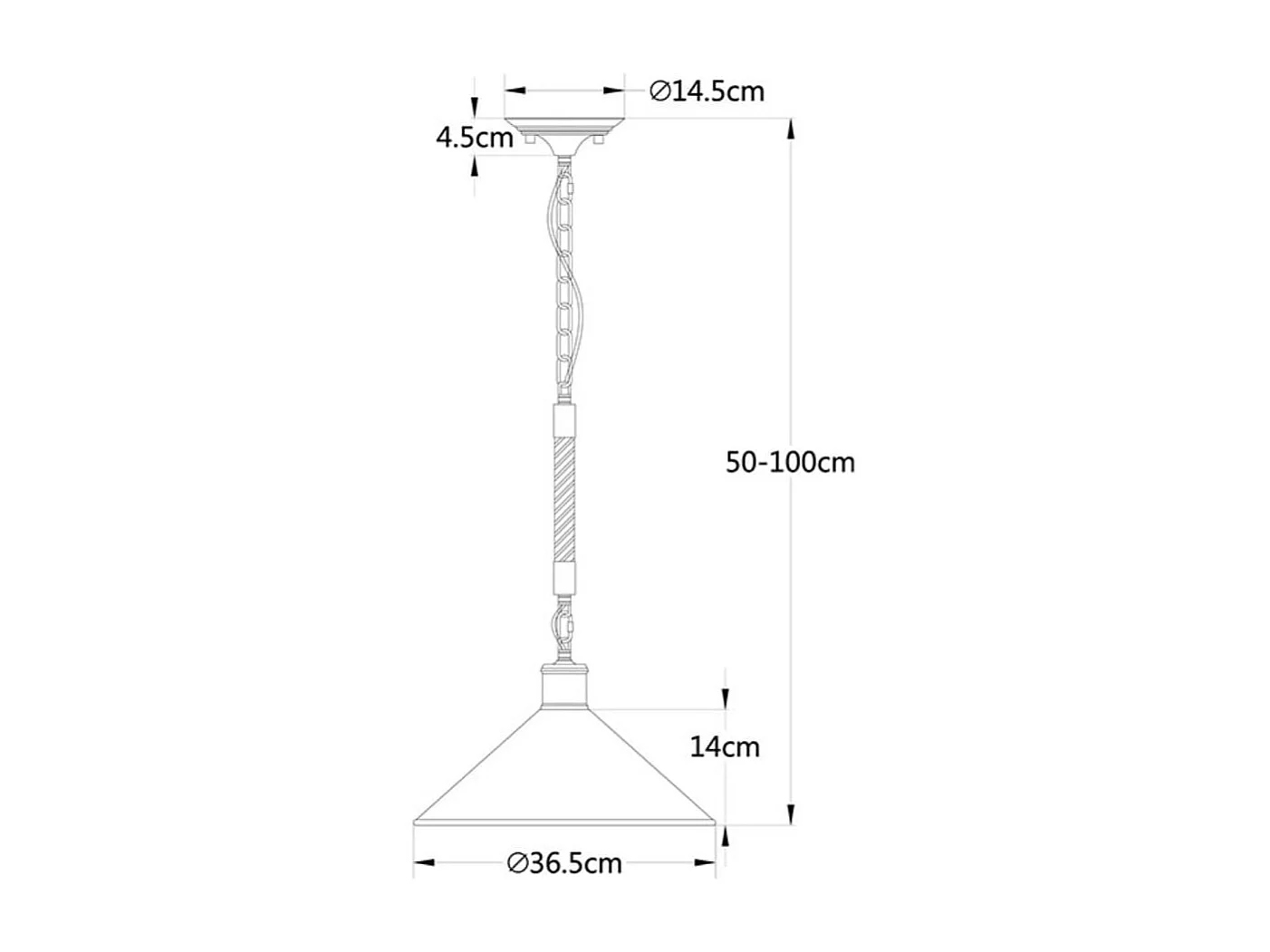 Lámpara de techo Soga Lumit 40W altura regulable negro/natural Ø36 cm