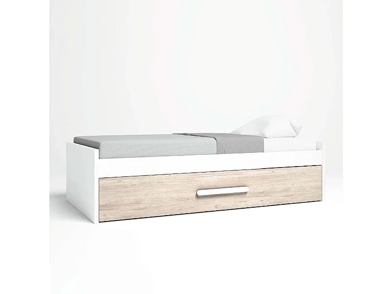 Cama nido Estelle con tirador blanco mate/sahara 51x202x99,5 cm