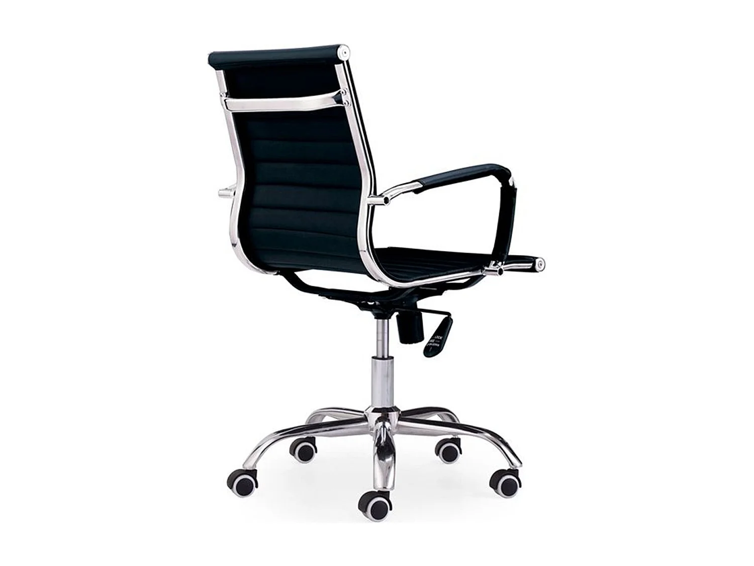 Silla Lucy giratoria polipiel negro 89-99x64x64 cm Adec