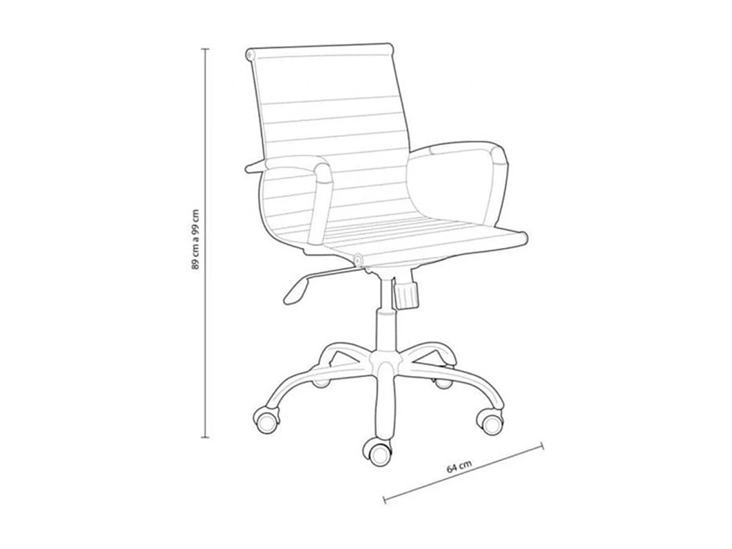 Silla Lucy giratoria polipiel negro 89-99x64x64 cm Adec