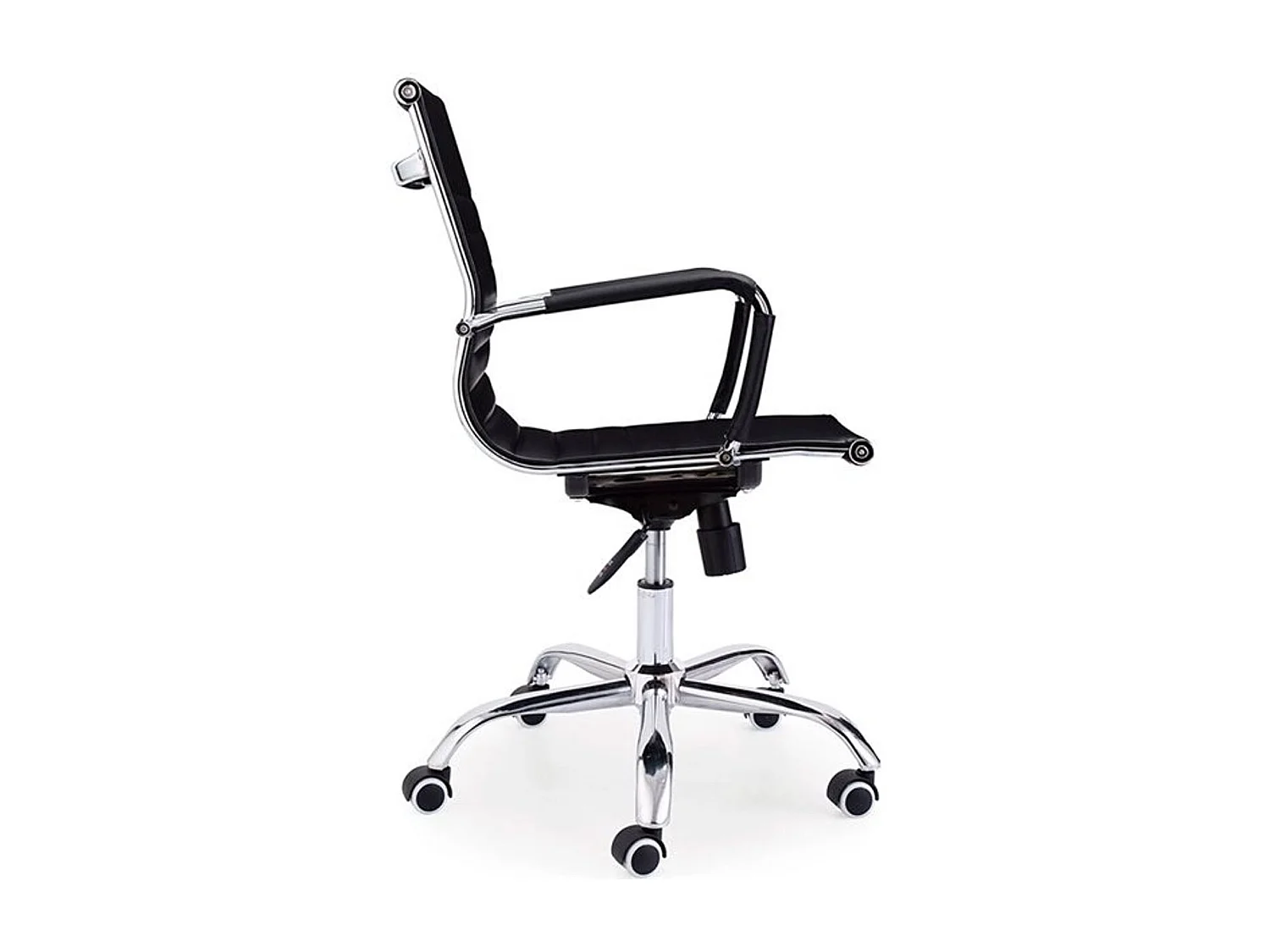 Silla Lucy giratoria polipiel negro 89-99x64x64 cm Adec