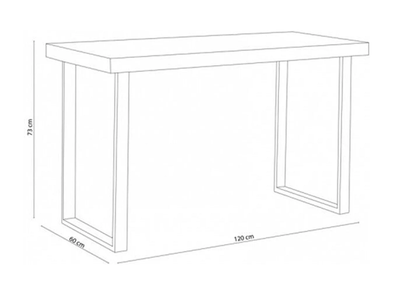 Escritorio Natural diseño nórdico roble Nordish/negro 73x120x60 cm Adec