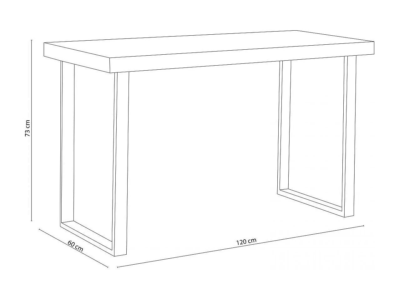 Escritorio Natural diseño nórdico roble Nordish/negro 73x120x60 cm Adec