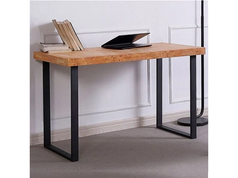 Escritorio Natural diseño nórdico roble Nordish/negro 73x120x60 cm Adec