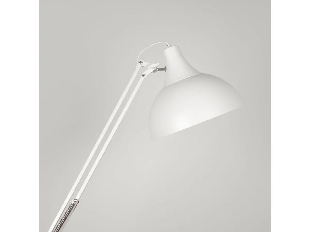 Lámpara de pie Antigona Lumit articulada con altura ajustable blanco Ø30 cm