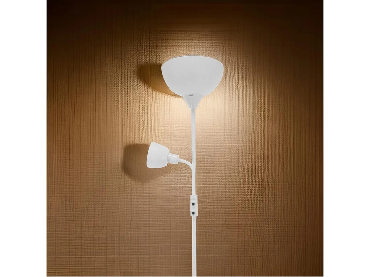 Lámpara de pie Torino Bel Air 80W + brazo orientable blanco Ø25x179 cm