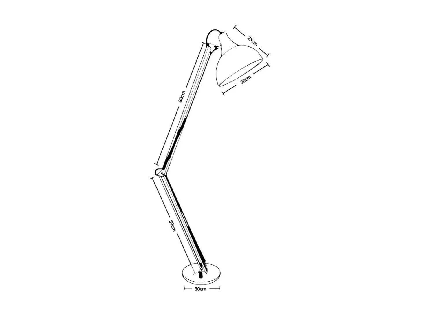 Lámpara de pie Antigona Lumit articulada con altura ajustable negro Ø30 cm