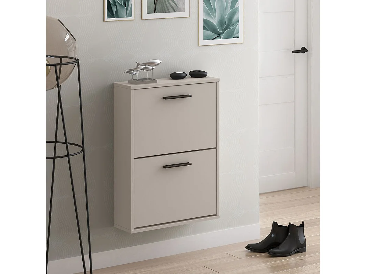 Zapatero New Aura 2 puertas abatibles beige 73x54x18 cm