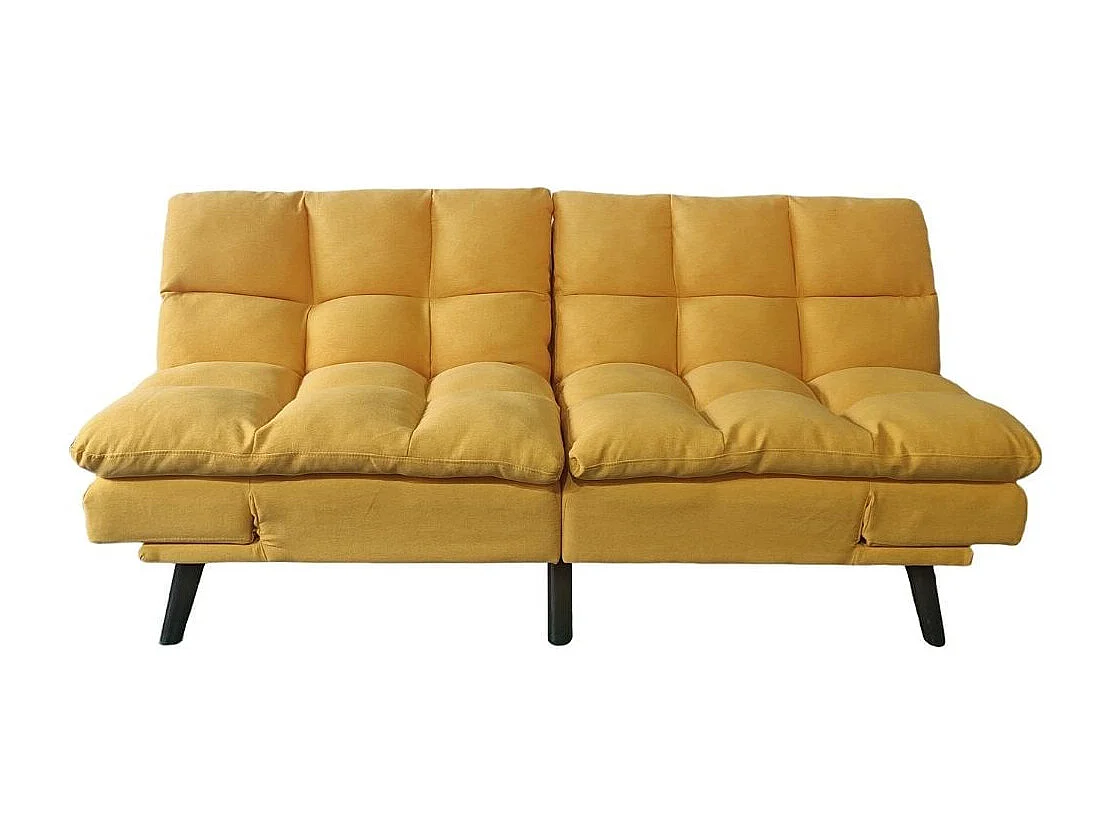 Sofá cama Cushion sistema clic clac amarillo 81x183x86,5 cm Adec