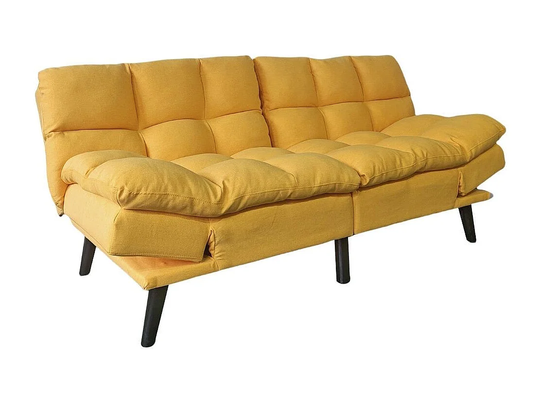 Sofá cama Cushion sistema clic clac amarillo 81x183x86,5 cm Adec