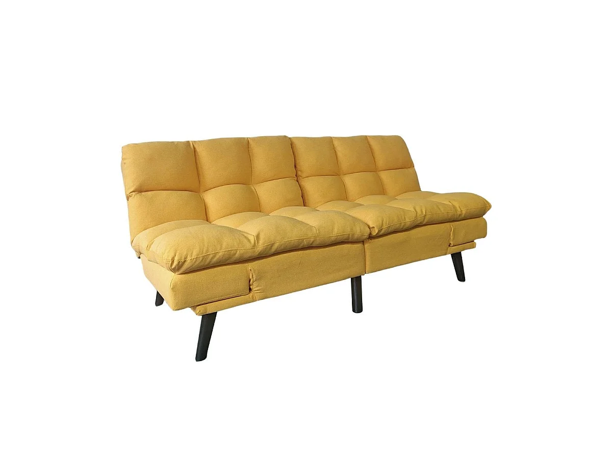 Sofá cama Cushion sistema clic clac amarillo 81x183x86,5 cm Adec