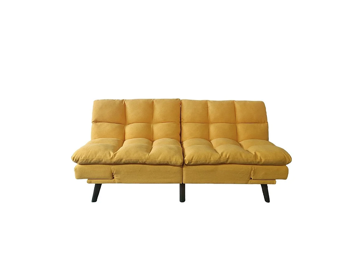 Sofá cama Cushion sistema clic clac amarillo 81x183x86,5 cm Adec