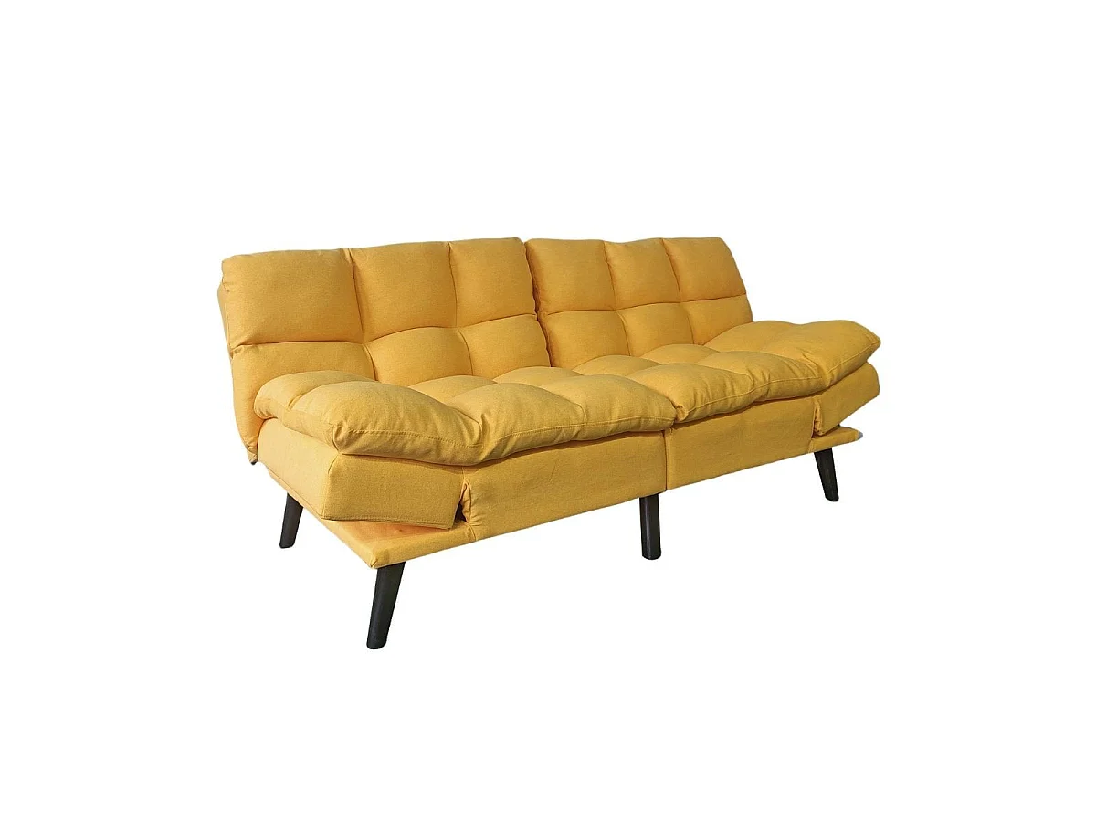 Sofá cama Cushion sistema clic clac amarillo 81x183x86,5 cm Adec