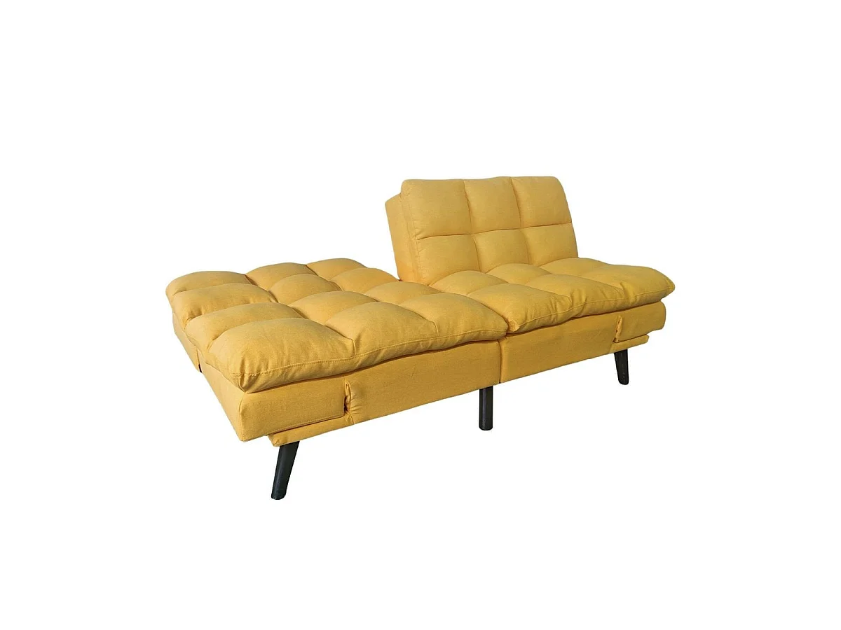 Sofá cama Cushion sistema clic clac amarillo 81x183x86,5 cm Adec