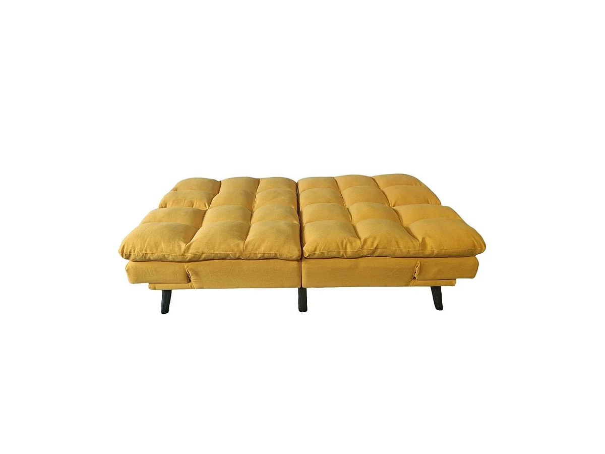 Sofá cama Cushion sistema clic clac amarillo 81x183x86,5 cm Adec