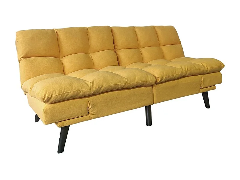 Sofá cama Cushion sistema clic clac amarillo 81x183x86,5 cm Adec