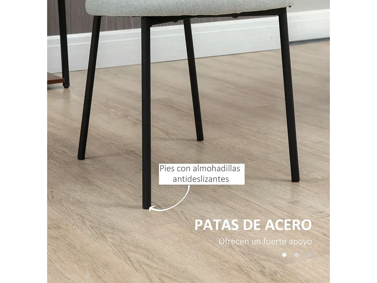 Pack de 2 sillas de comedor Gamma Homcom gris 82x46x59 cm
