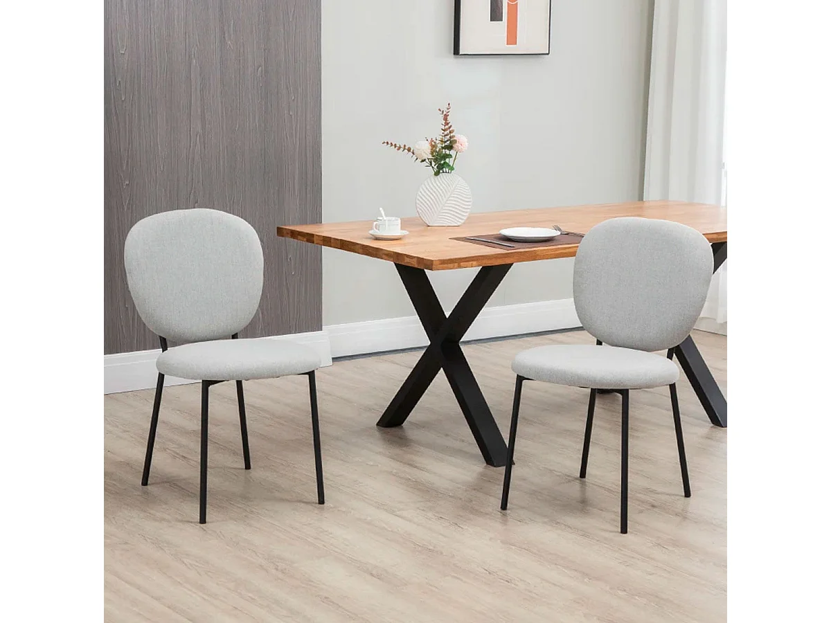 Pack de 2 sillas de comedor Gamma Homcom gris 82x46x59 cm