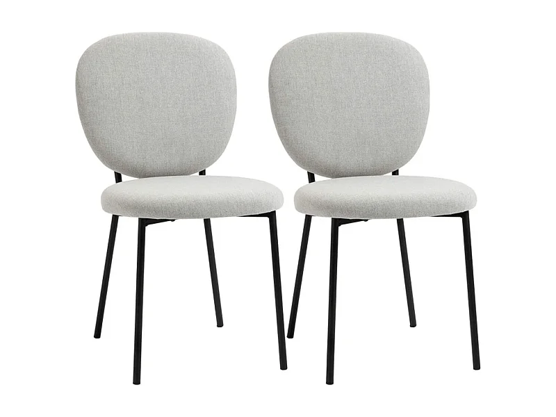 Pack de 2 sillas de comedor Gamma Homcom gris 82x46x59 cm