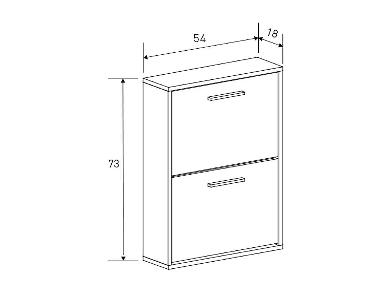 Zapatero New Aura 2 puertas abatibles natural 73x54x18 cm