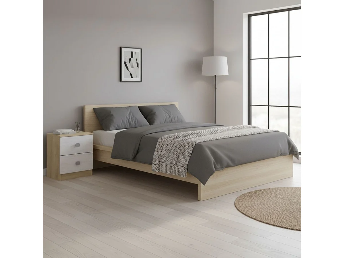 Mesita de noche Donald 2 cajones puccini/andersen 53,8x44,6x33,5 cm