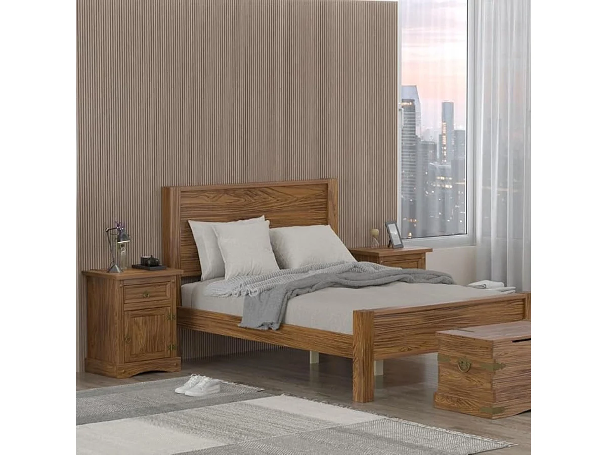 Mesita de noche Tale 1 puerta + 1 cajón natural 60x48x38 cm