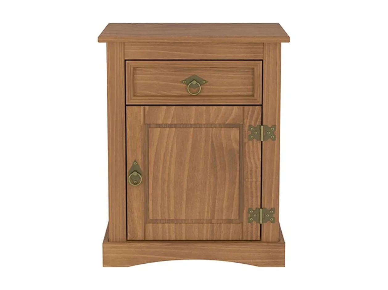 Mesita de noche Tale 1 puerta + 1 cajón natural 60x48x38 cm