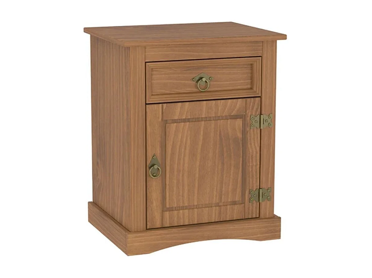 Mesita de noche Tale 1 puerta + 1 cajón natural 60x48x38 cm