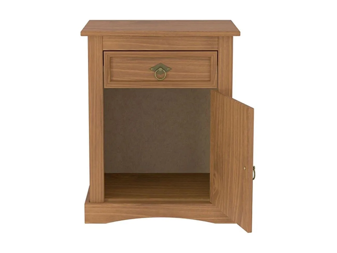 Mesita de noche Tale 1 puerta + 1 cajón natural 60x48x38 cm