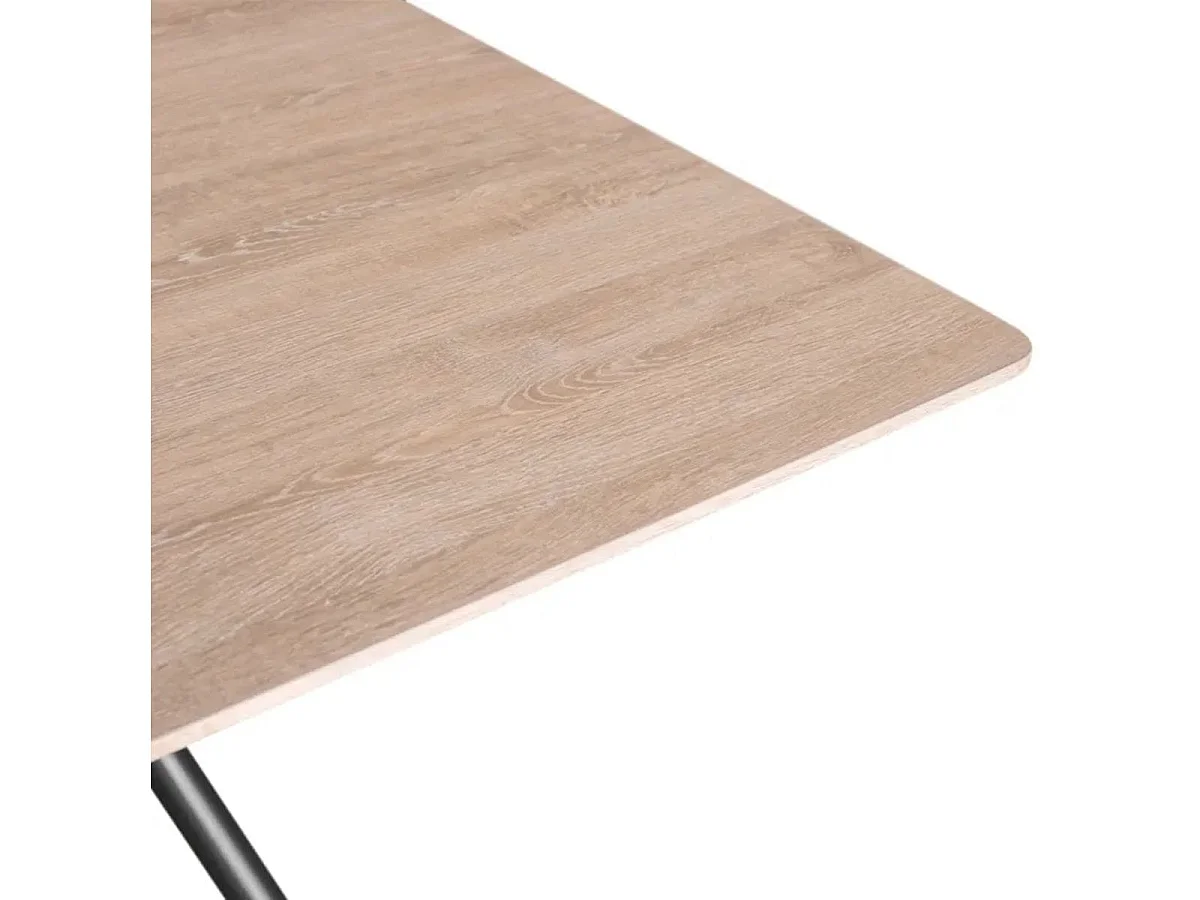 Mesa de comedor Látigo diseño fijo natural/negro 76x160x90 cm