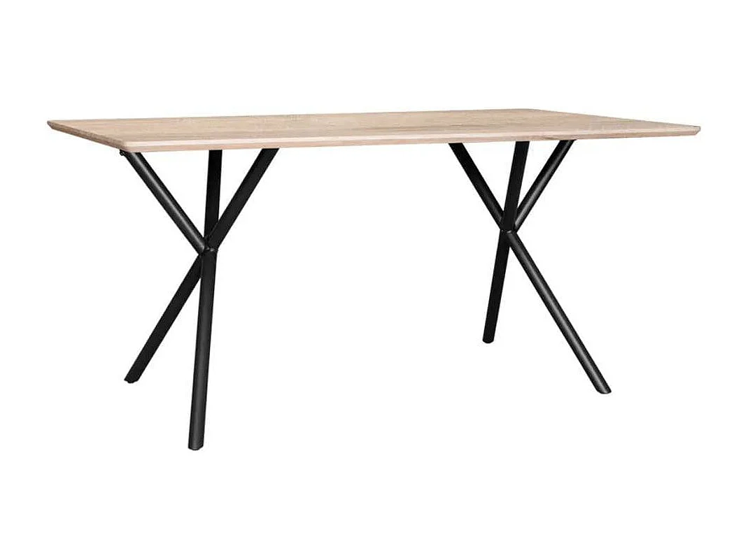 Mesa de comedor Látigo diseño fijo natural/negro 76x160x90 cm