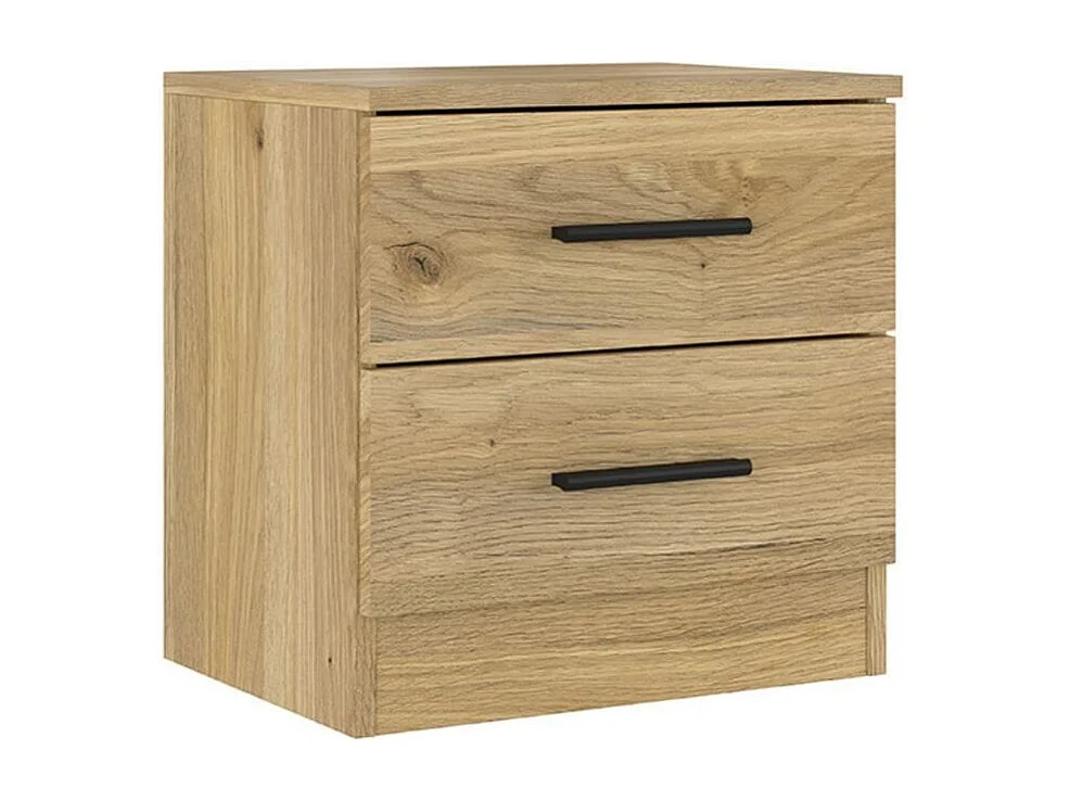 Mesita de noche New Aura 2 cajones natural 43x39,6x33,5 cm