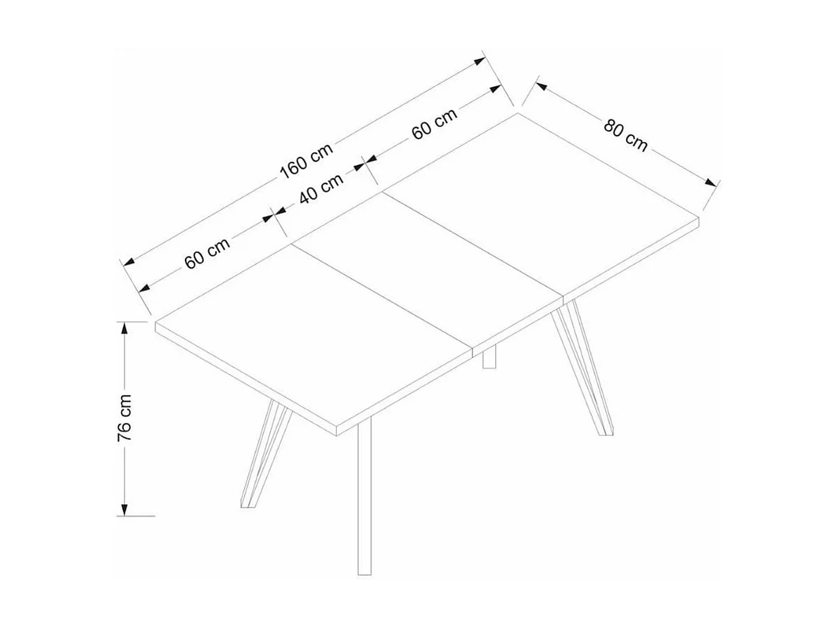 Mesa de comedor Minar diseño extensible natural 76x120x80 cm