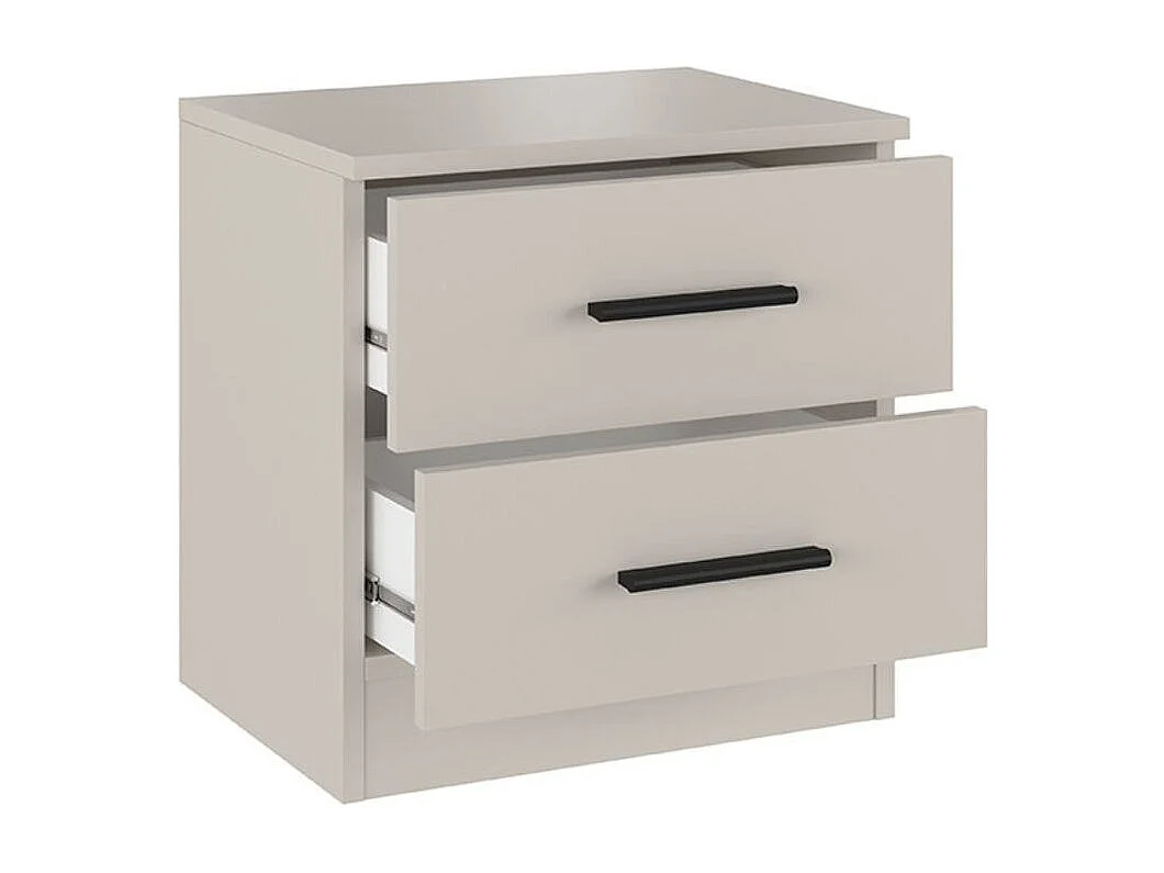 Mesita de noche New Aura 2 cajones beige 43x39,6x33,5 cm