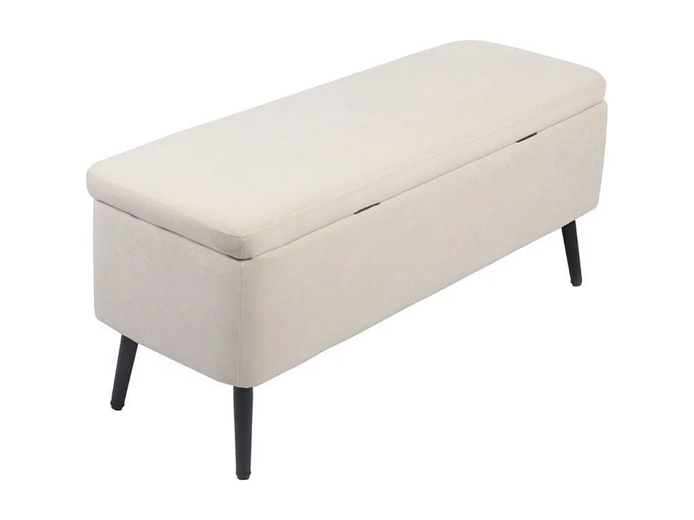 Baúl Maison tapizado microfibra beige 49x110x40 cm Adec