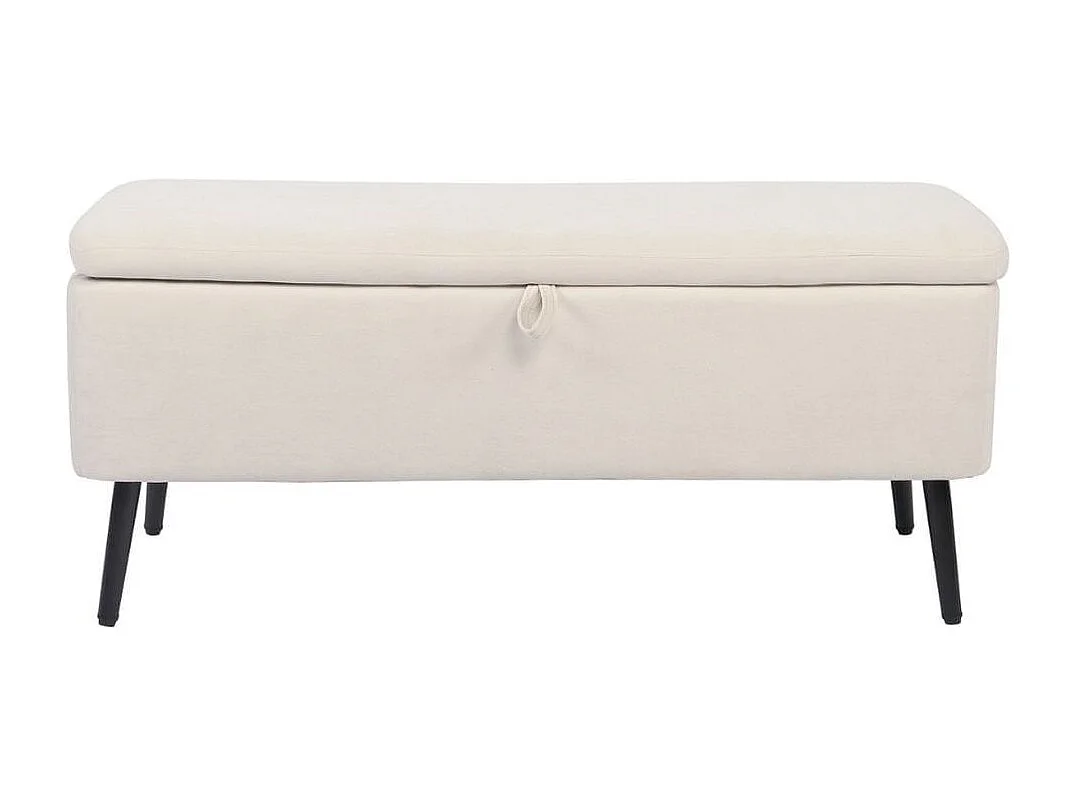 Baúl Maison tapizado microfibra beige 49x110x40 cm Adec