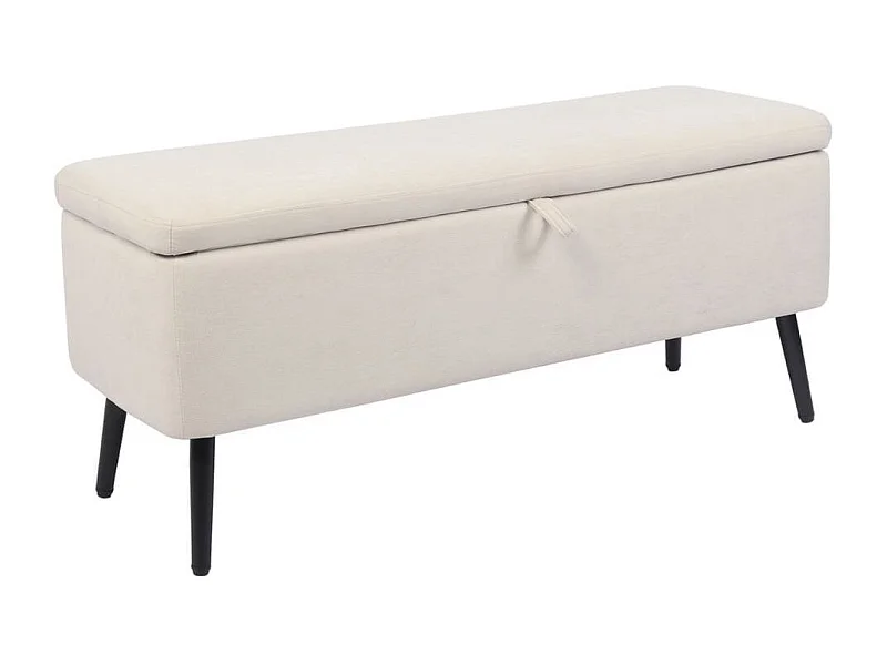 Baúl Maison tapizado microfibra beige 49x110x40 cm Adec