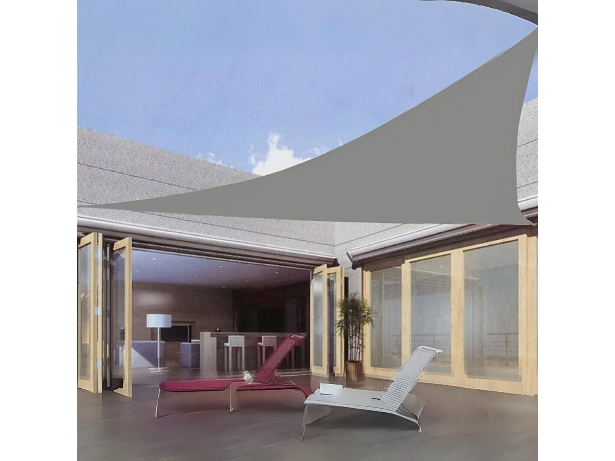 Toldo vela triangular gris 5x5x5 m