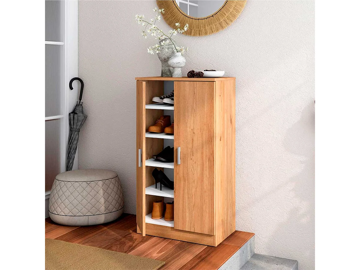 Zapatero Rhin 4 estantes natural 100,5x55,2x35 cm