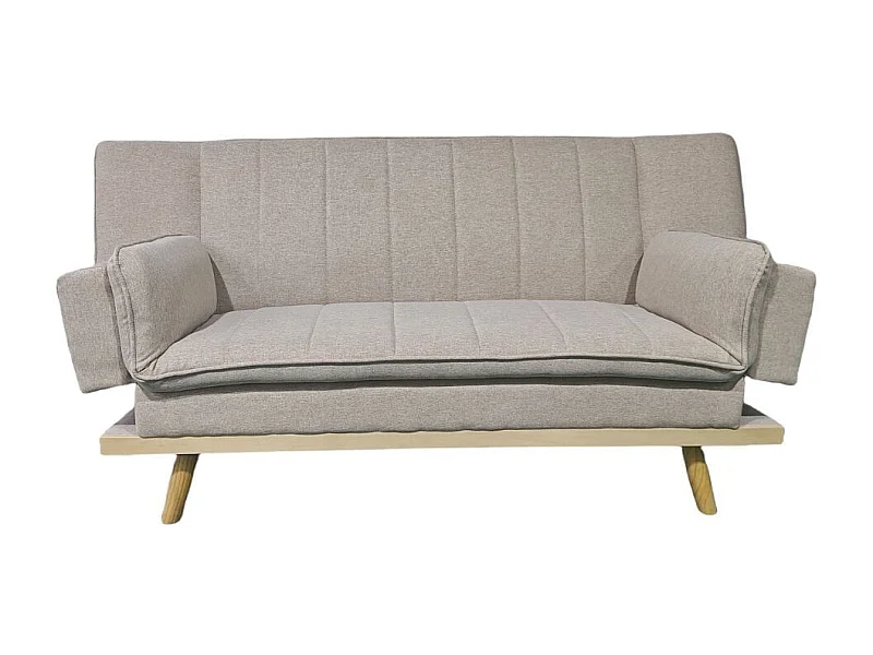 Sofá cama Lounge sistema clic clac beige 91x189x89 cm Adec