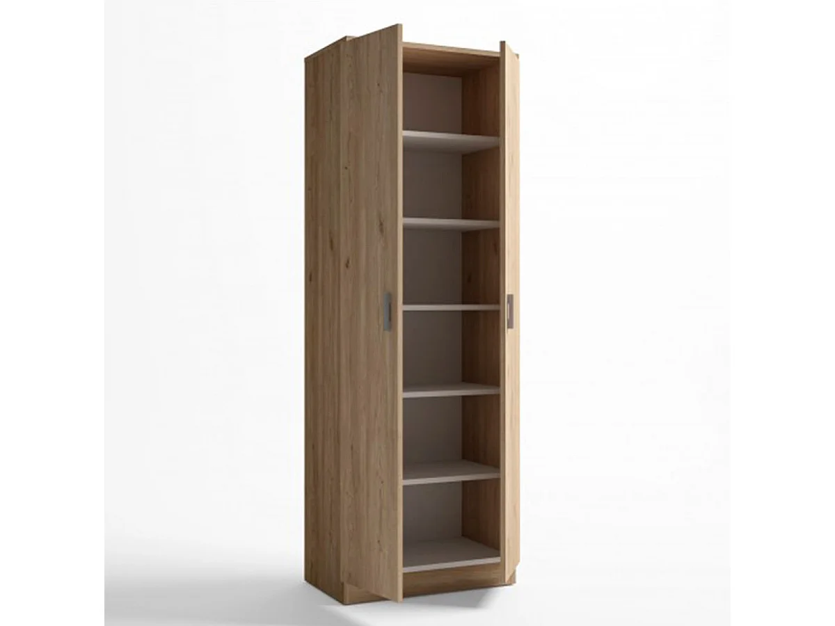 Zapatero Sena puertas abatibles 6 estantes natural 170,5x60,2x35 cm