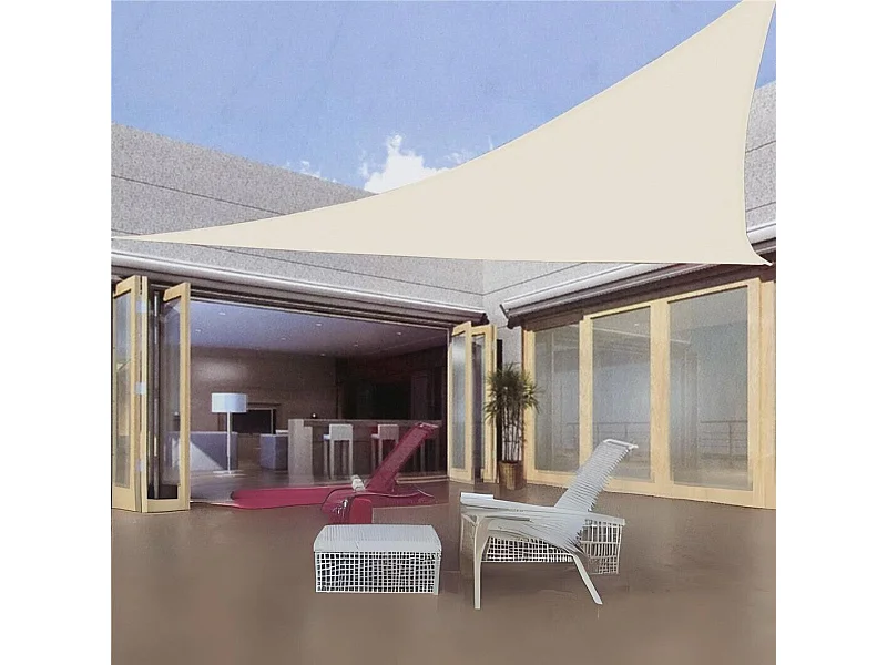 Toldo vela triangular beige 5x5x5 m