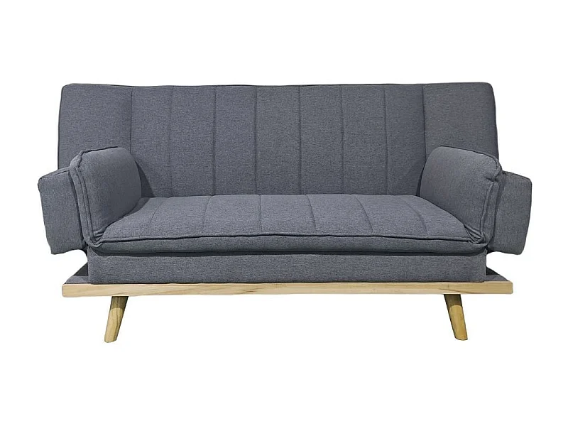 Sofá cama Lounge sistema clic clac gris 91x189x89 cm Adec