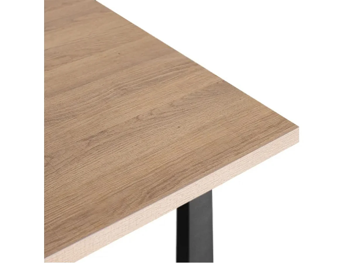 Mesa de comedor Cinnamon diseño fijo natural/negro 76x140x90 cm